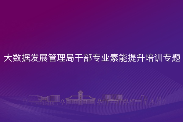 南京大学大数据发展管理局干部专业素能提升培训专题