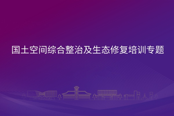 国土空间综合整治及生态修复培训专题