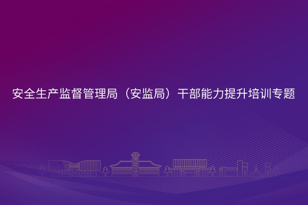 南京大学安全生产监督管理局（安监局）干部能力提升培训专题