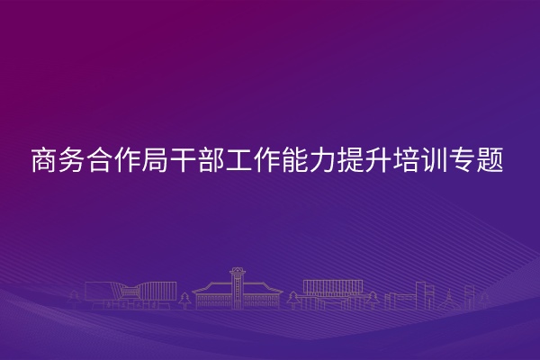 商务合作局干部工作能力提升培训专题