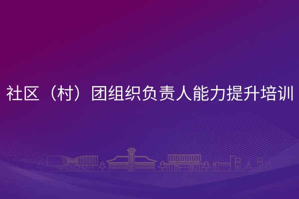 南京大学社区（村）团组织负责人能力提升培训